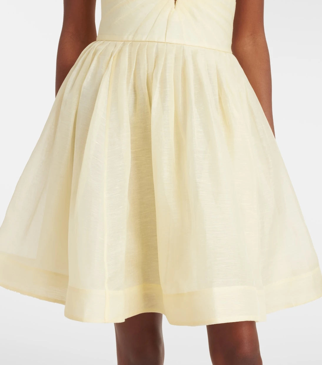 Zimmermann - Illuminate pleated silk and linen minidress
