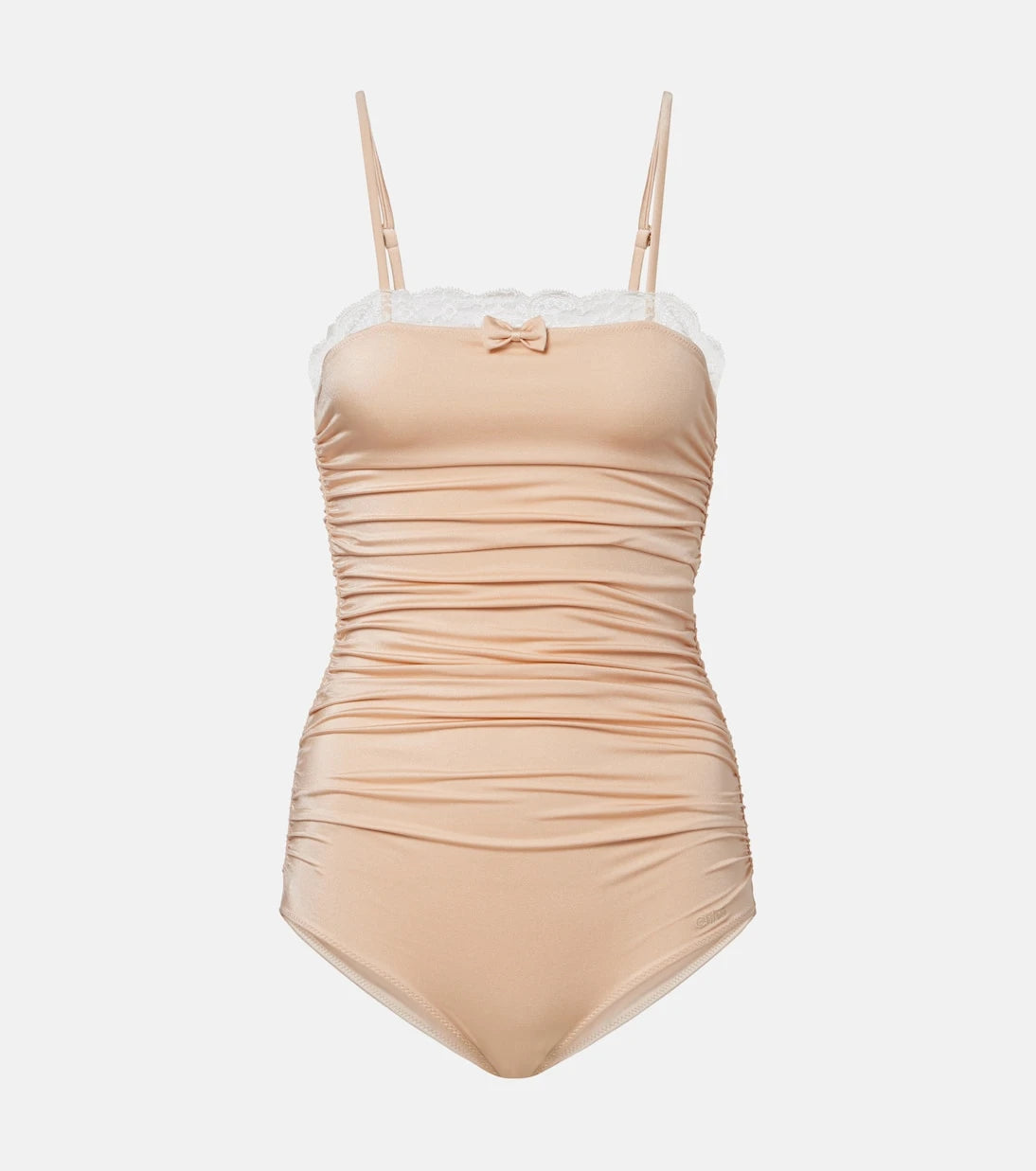Chloé - Lace-trimmed ruched bodysuit