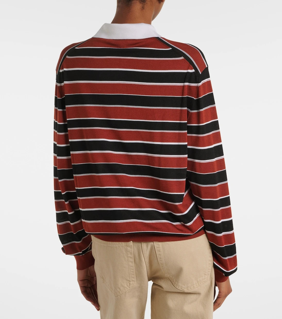 Prada - Striped silk polo shirt