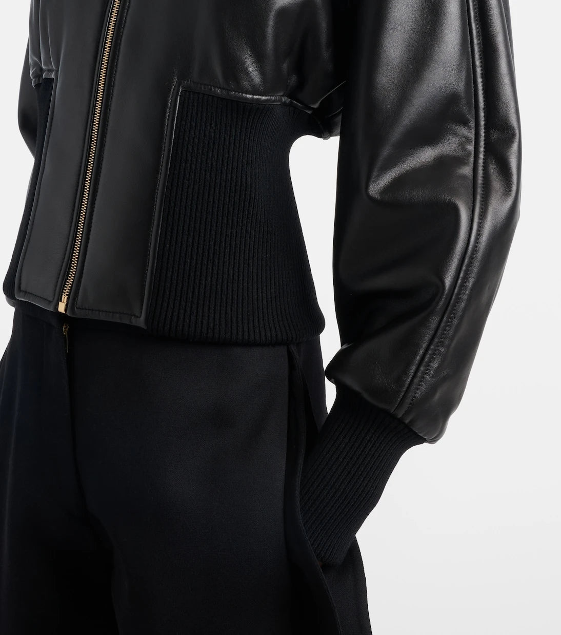 Alaïa - Leather bomber jacket