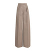 Max Mara Beige Virgin Wool Wide-Leg Trousers