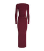 Roland Mouret Red Knit Buckle Maxi Dress