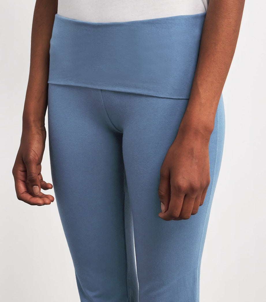 Cotton-Blend Jersey Foldover Trousers