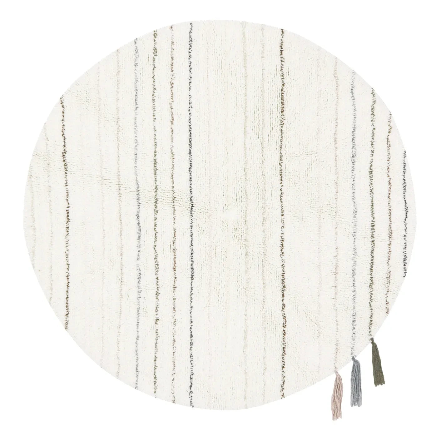Lorena Canals - Arona Round Woollen Rug | Cotton White