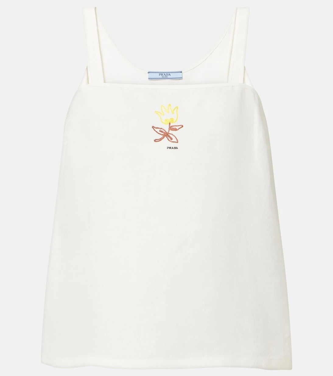Prada - Embroidered linen top