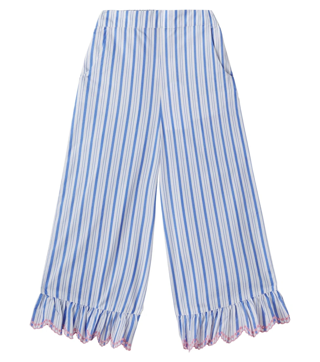 Louise Misha - Loukini striped ruffled cotton pants
