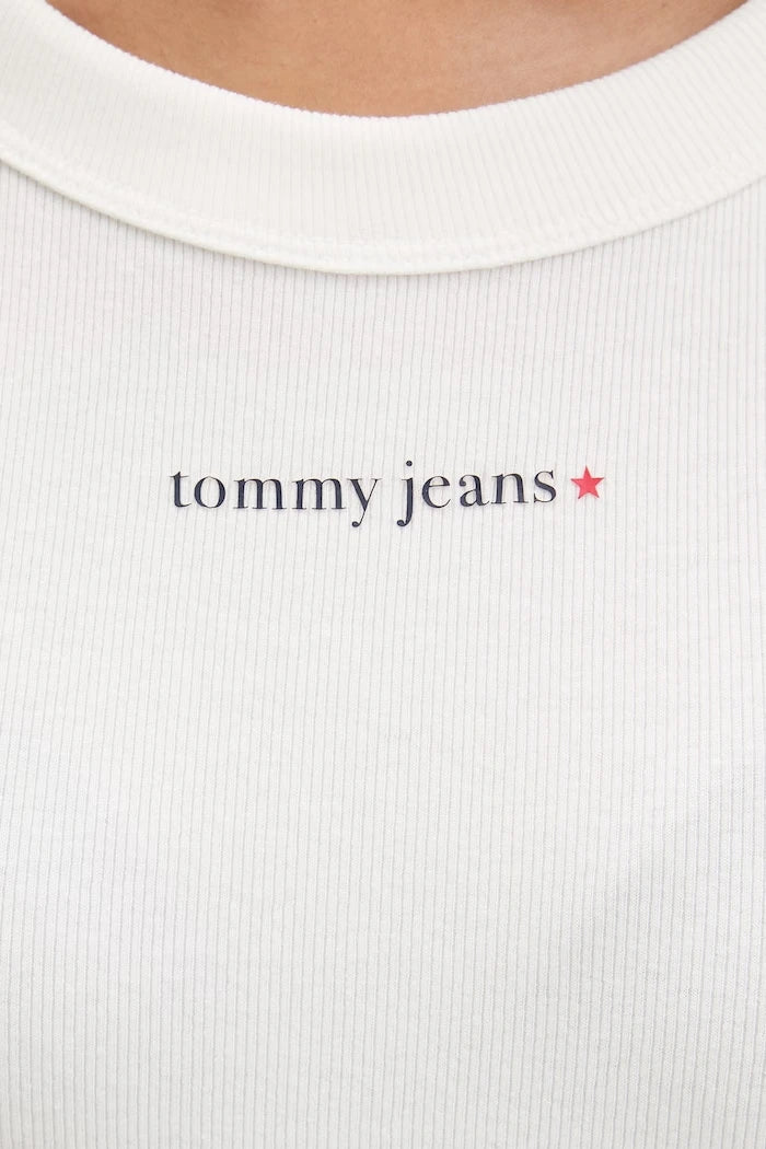 Tommy Jeans kadın pamuk elastan kısa üst