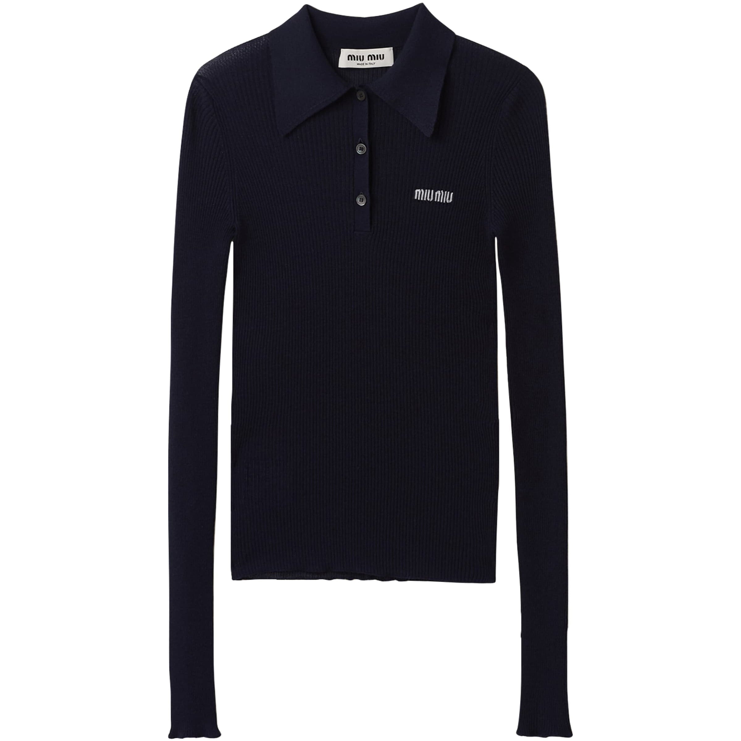 Blue Cashmere-Silk Polo Shirt