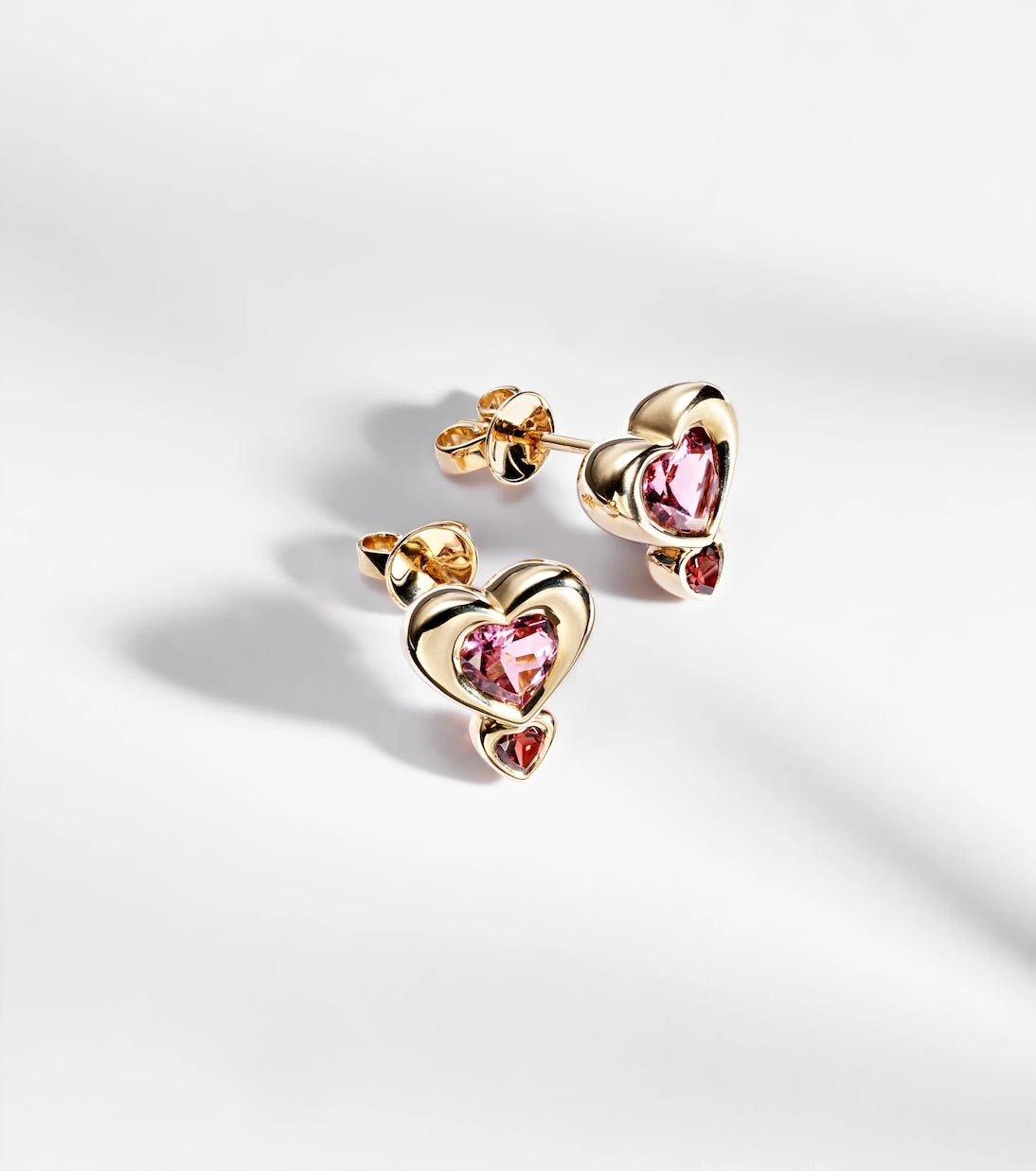 Roxanne First - 14kt gold single earring with tourmaline and garnet