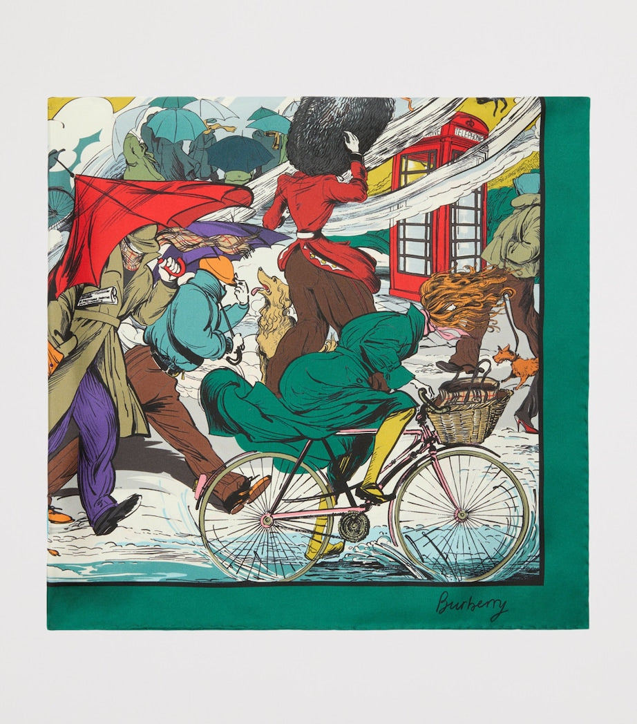 Burberry Silk Raining Cats and Dogs​ Scarf