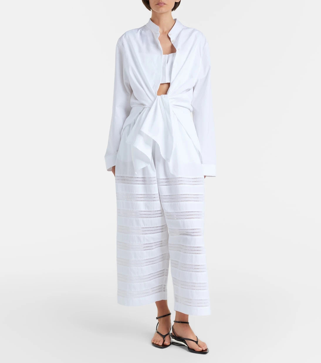 Alaïa - Cotton poplin wide-leg culottes