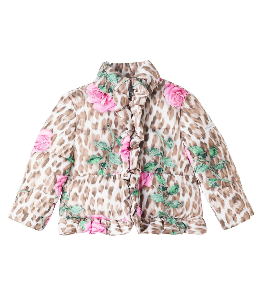 Monnalisa - Floral leopard-print puffer jacket