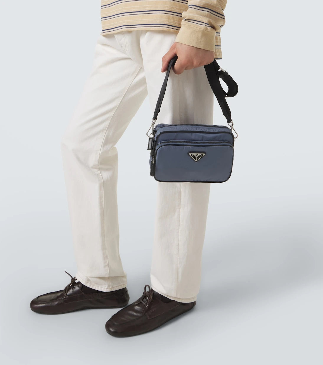 Prada - Re-Nylon leather-trimmed shoulder bag