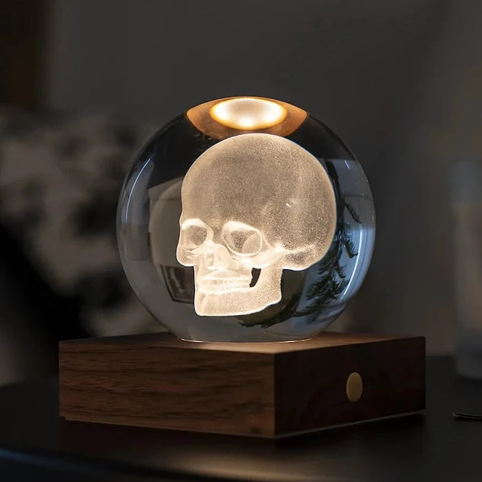 Gingko Design Amber Crystal Light Kablosuz LED Masa Lambası 9,5 x 8 cm