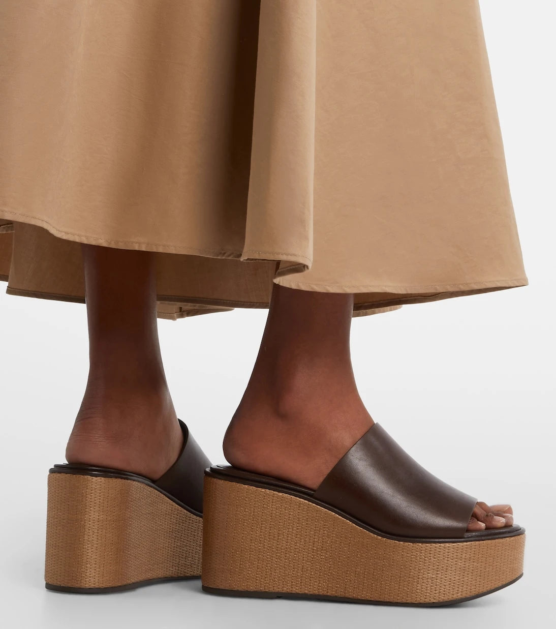 Brunello Cucinelli - Leather wedge sandals