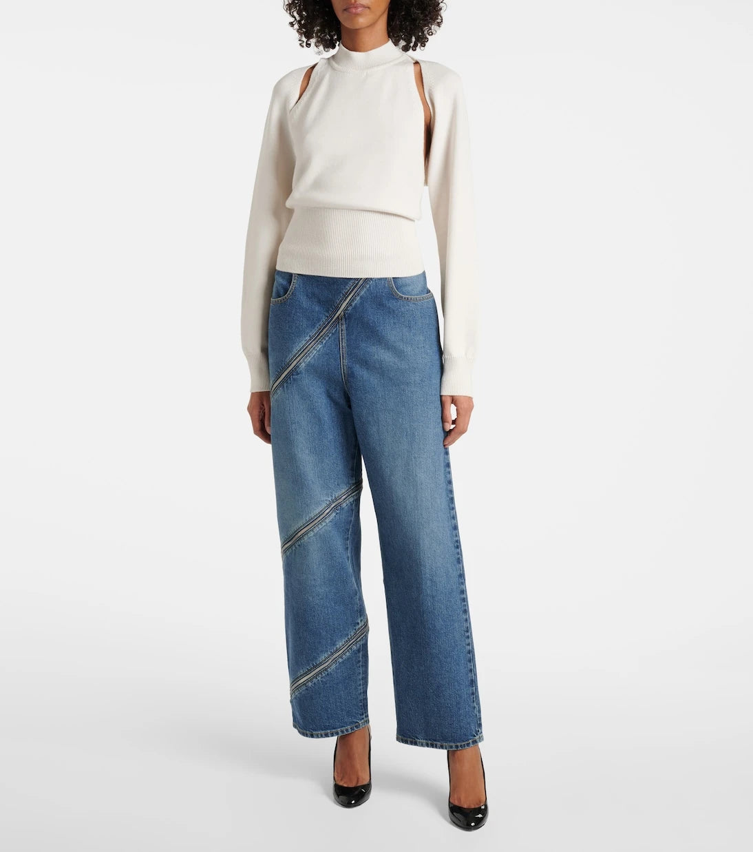 Alaïa - Zip-up wide-leg jeans