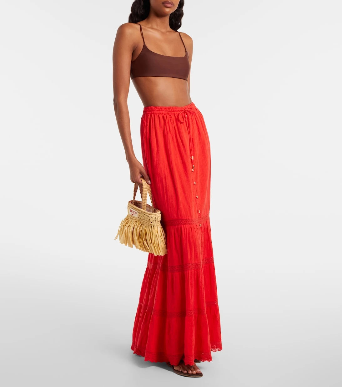Melissa Odabash - Marley crochet-trimmed cotton maxi skirt