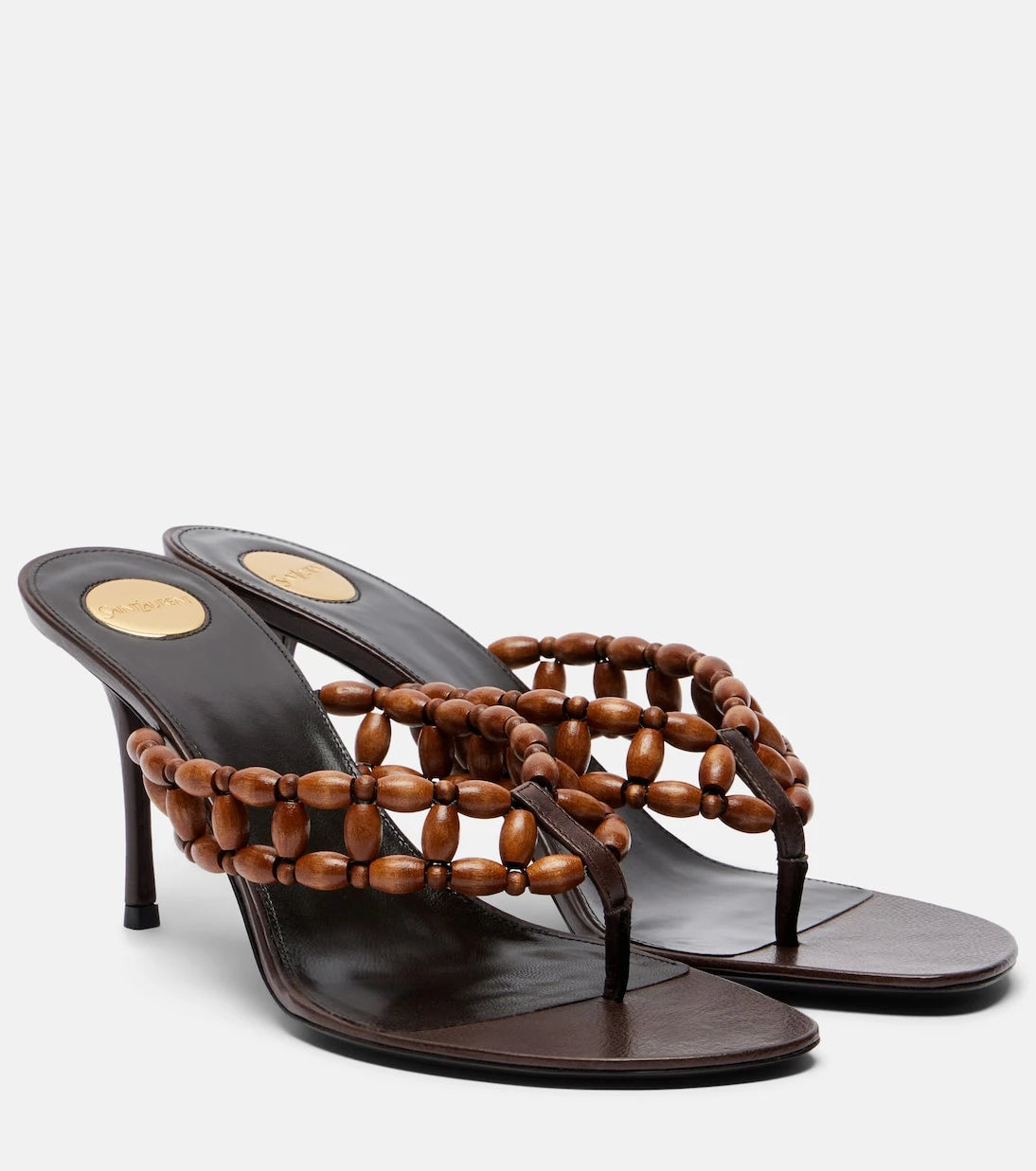 Saint Laurent - Zine beaded thong sandals
