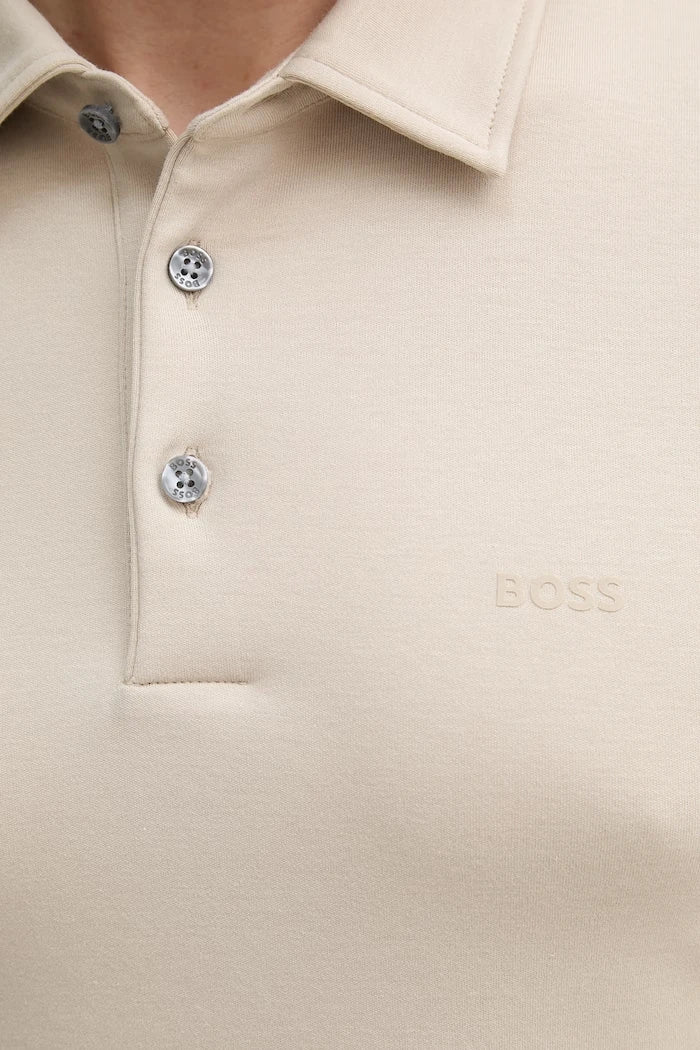 BOSS тениска с яка мъжка от памук