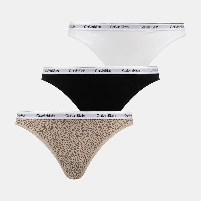 Calvin Klein Underwear kadın pamuklu elastan bikini 3'lü