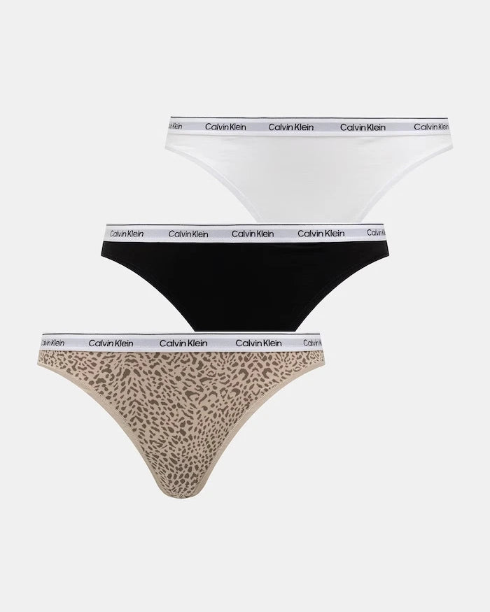 Calvin Klein Underwear kadın pamuklu elastan bikini 3'lü
