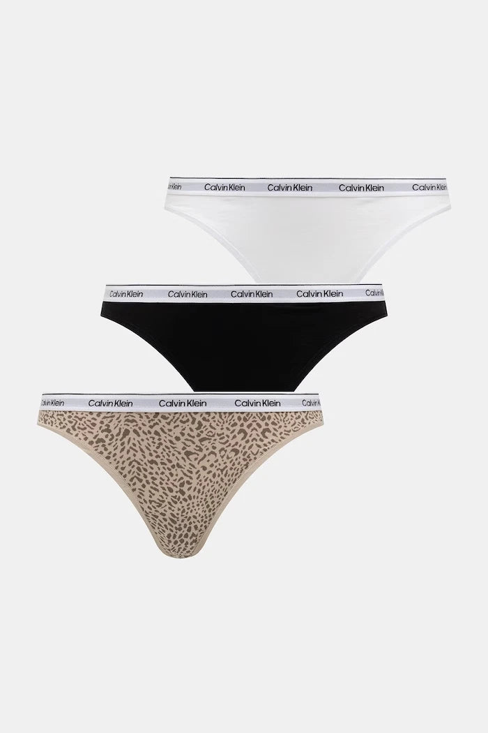 Calvin Klein Underwear kadın pamuklu elastan bikini 3'lü