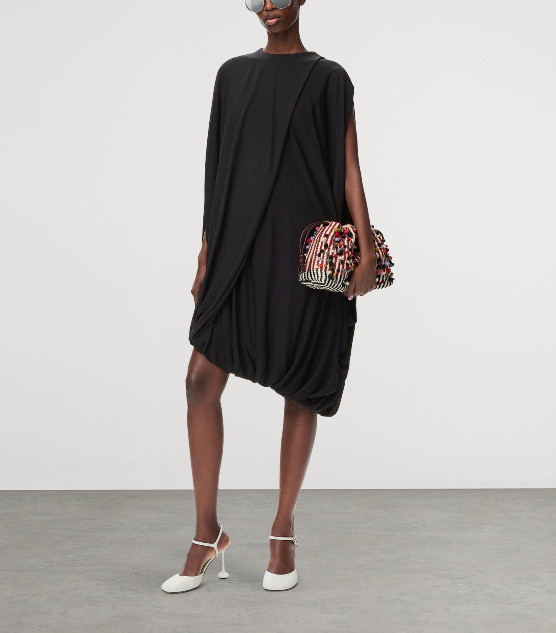 LOEWE Black Draped Mini Dress