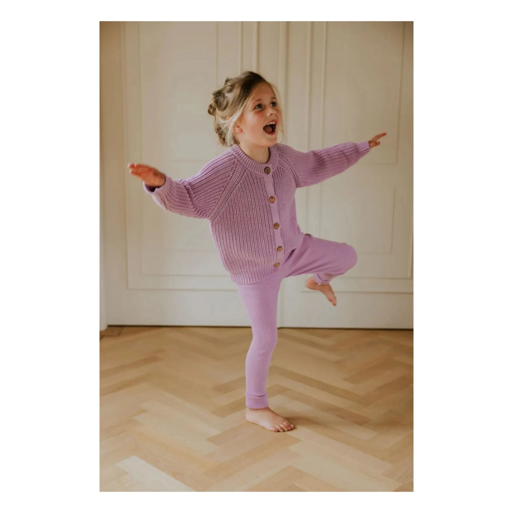 Yuki - Organic cotton knit leggings | Mauve