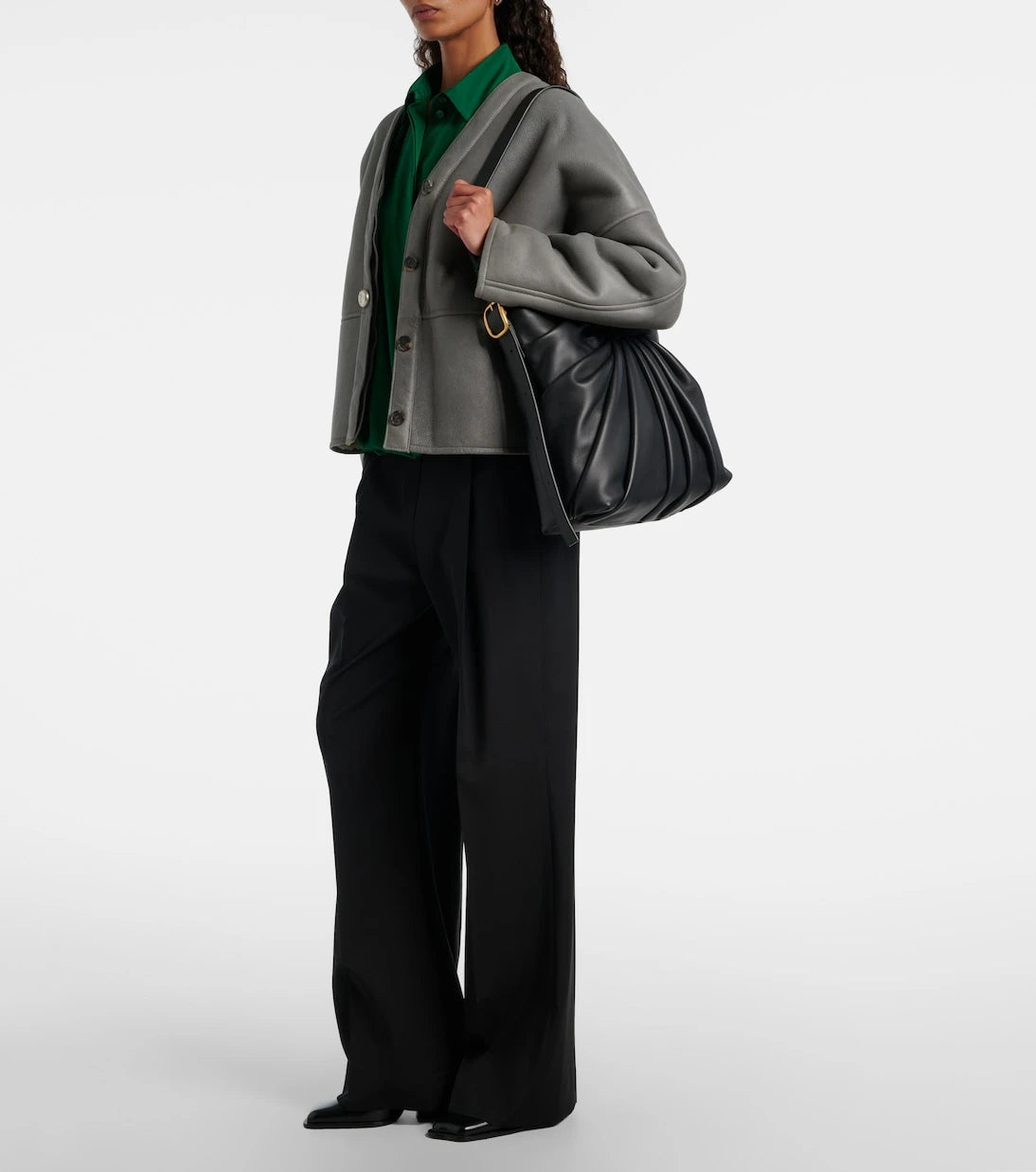 Loewe - Draped leather tote bag