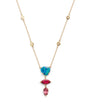 Yellow Gold, Diamond, Tourmaline and Opal Freeform 4-Step Necklace