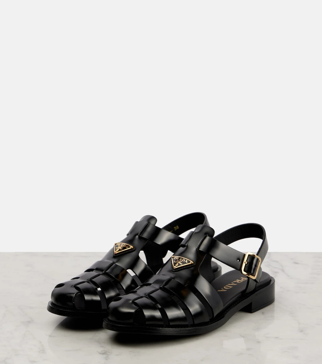 Prada - Brushed leather fisherman sandals