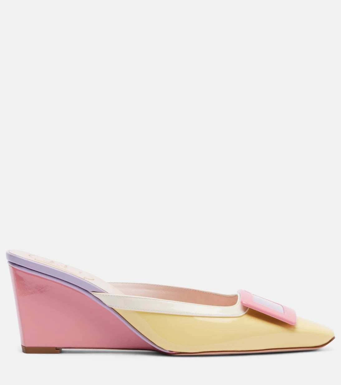 Roger Vivier - حذاء "بيل فيفييه 60" بكعب ويدج من الجلد اللامع
