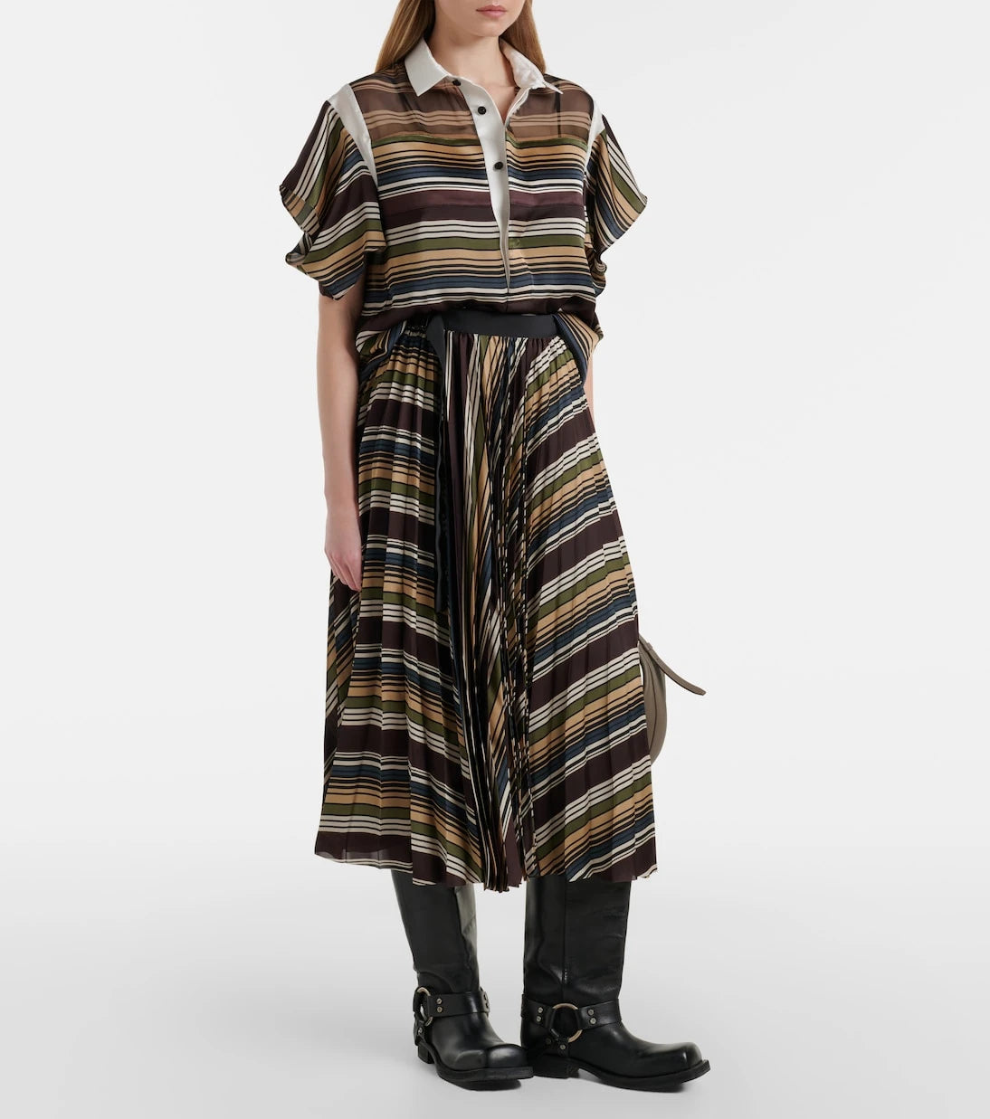Sacai - توب مخطط