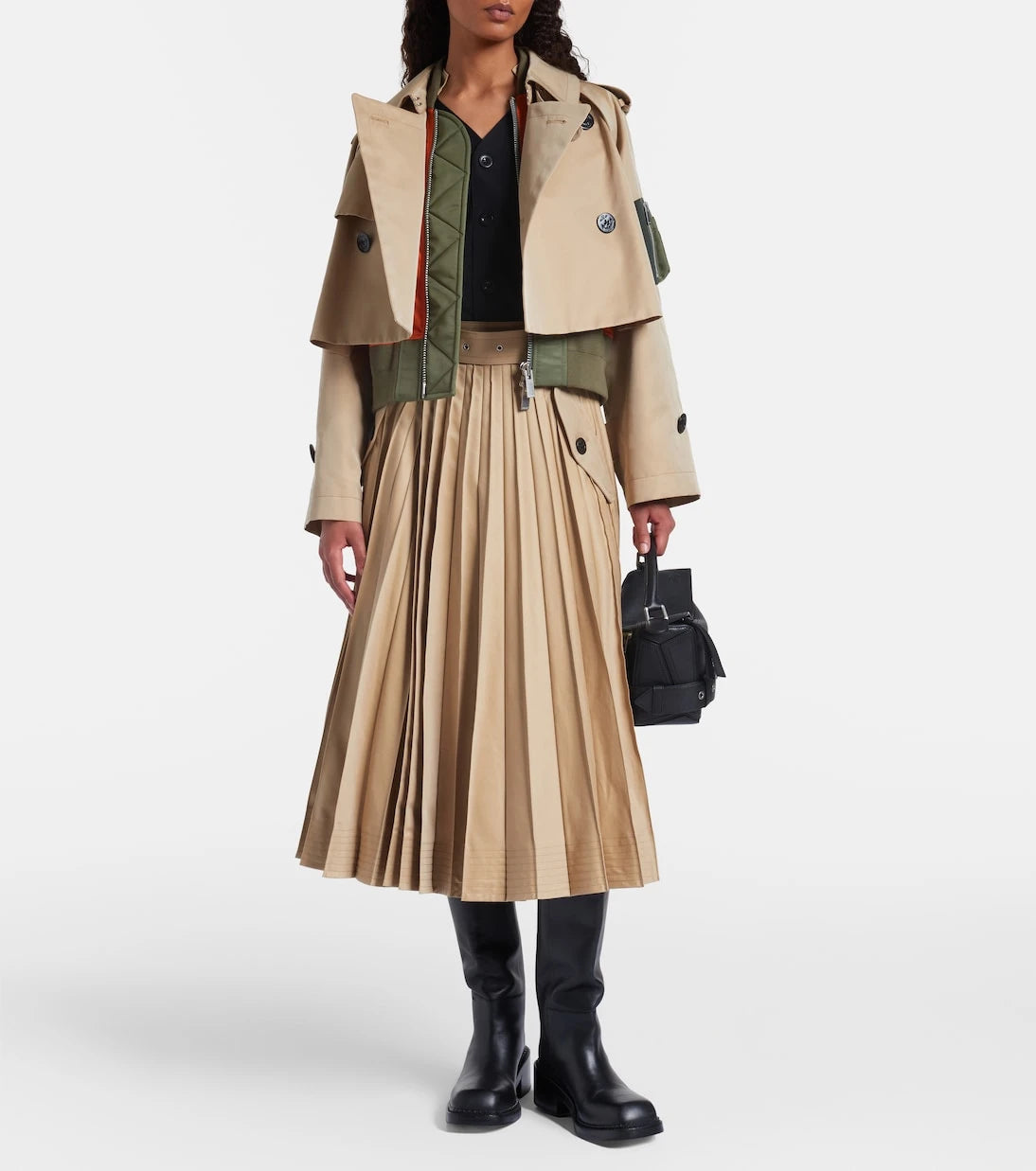 Sacai - سترة من مزيج الغبردين والتويل القطني
