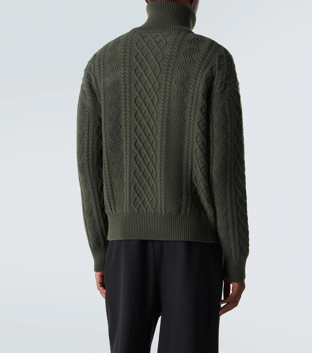 Loewe - Aran-knit wool half-zip turtleneck sweater