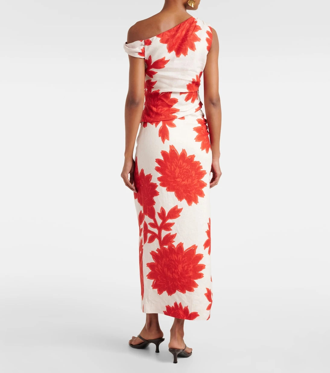 SIR - Floral draped linen top