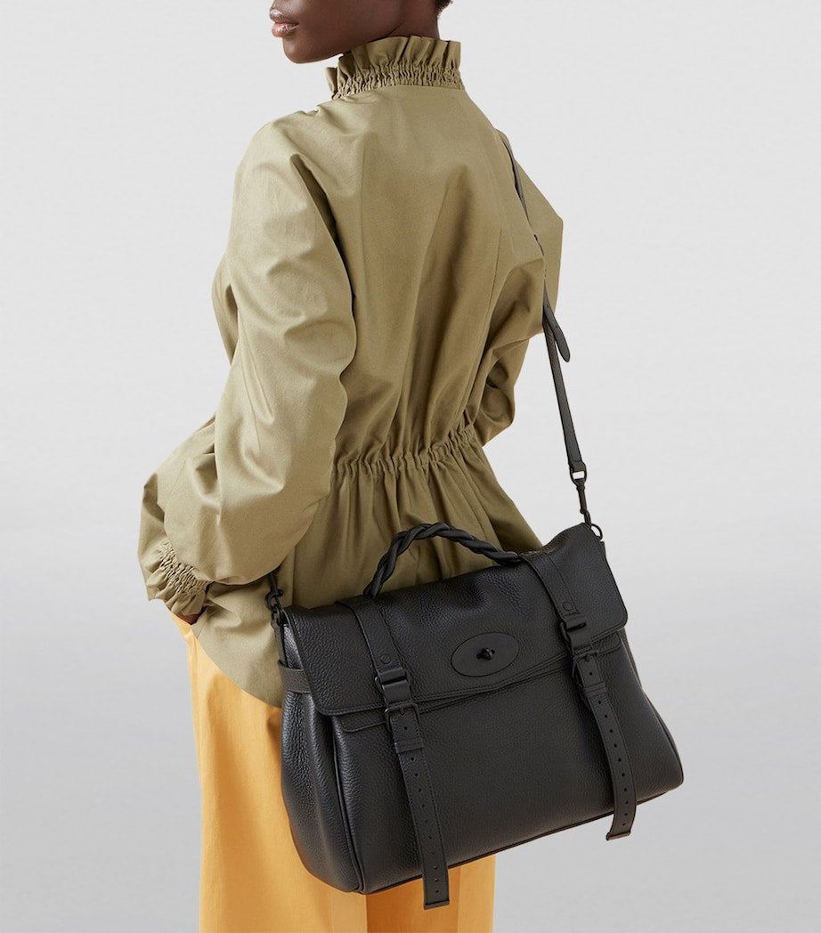 Mulberry Black Oversized Leather Alexa Cross-Body Bag