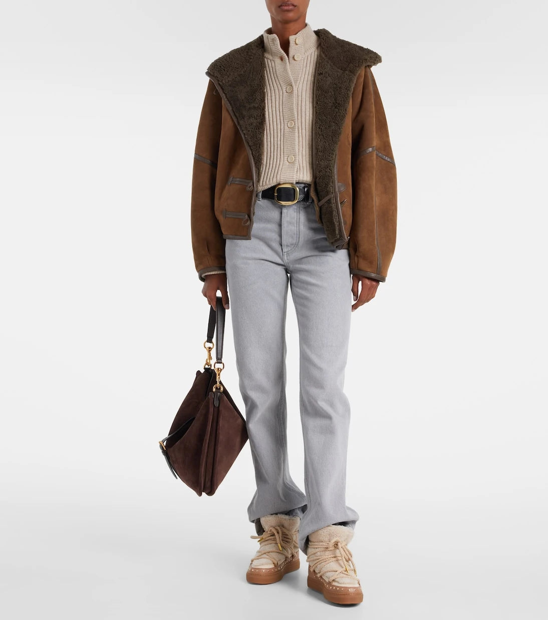 Inuikii - Curly Rock shearling and leather snow boots