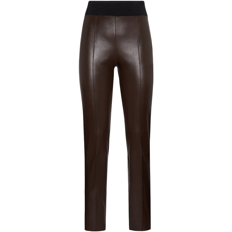 Brunello Cucinelli Brown Leather Slim Leggings