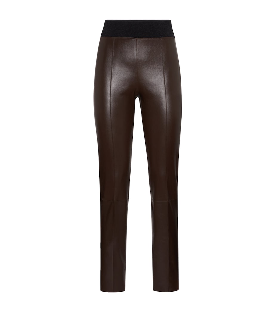 Brunello Cucinelli Brown Leather Slim Leggings