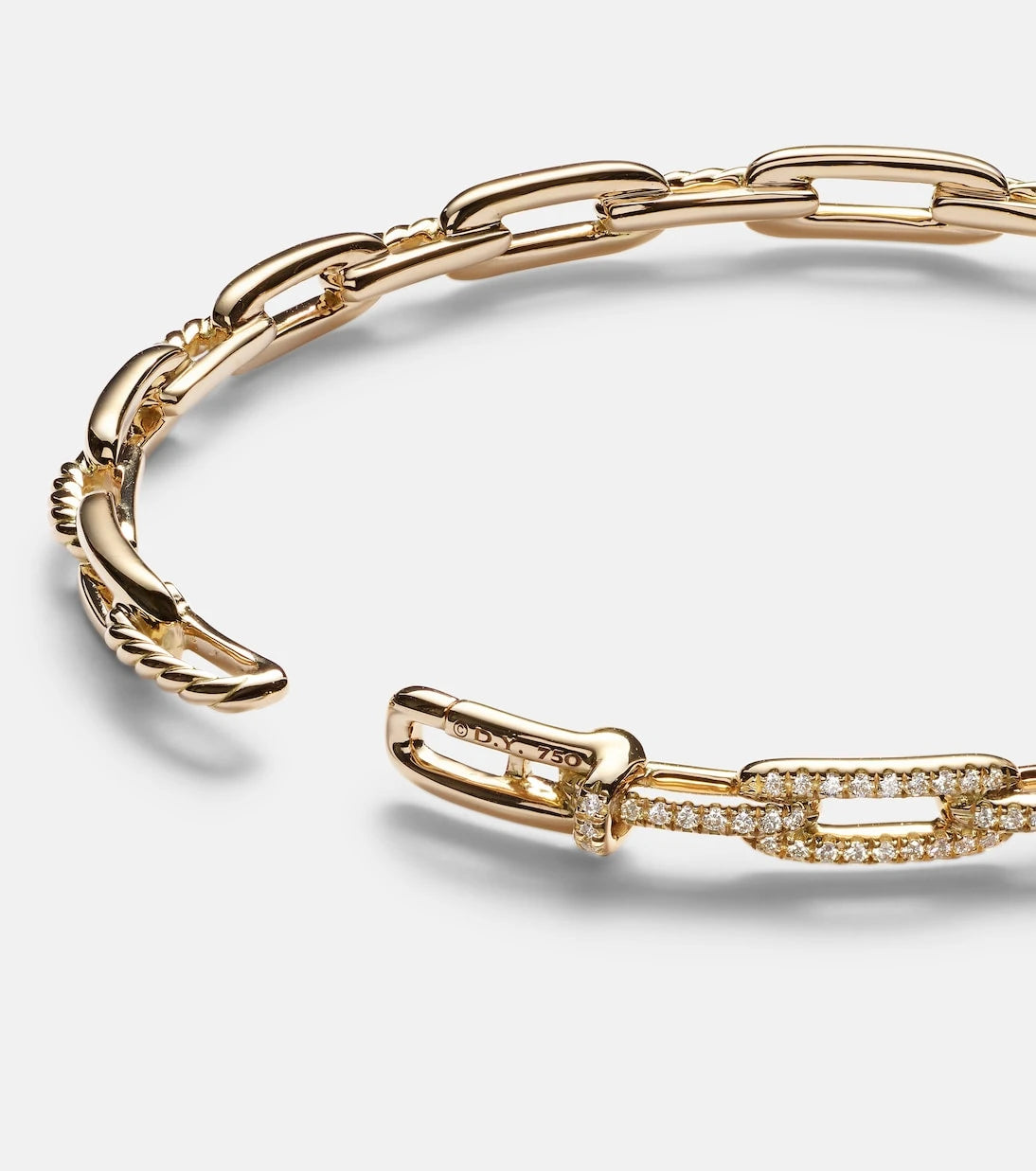 David Yurman - Stax Chain Link 18kt gold bracelet with diamonds