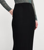 Black Hatching Bottoms Pleated Maxi Skirt