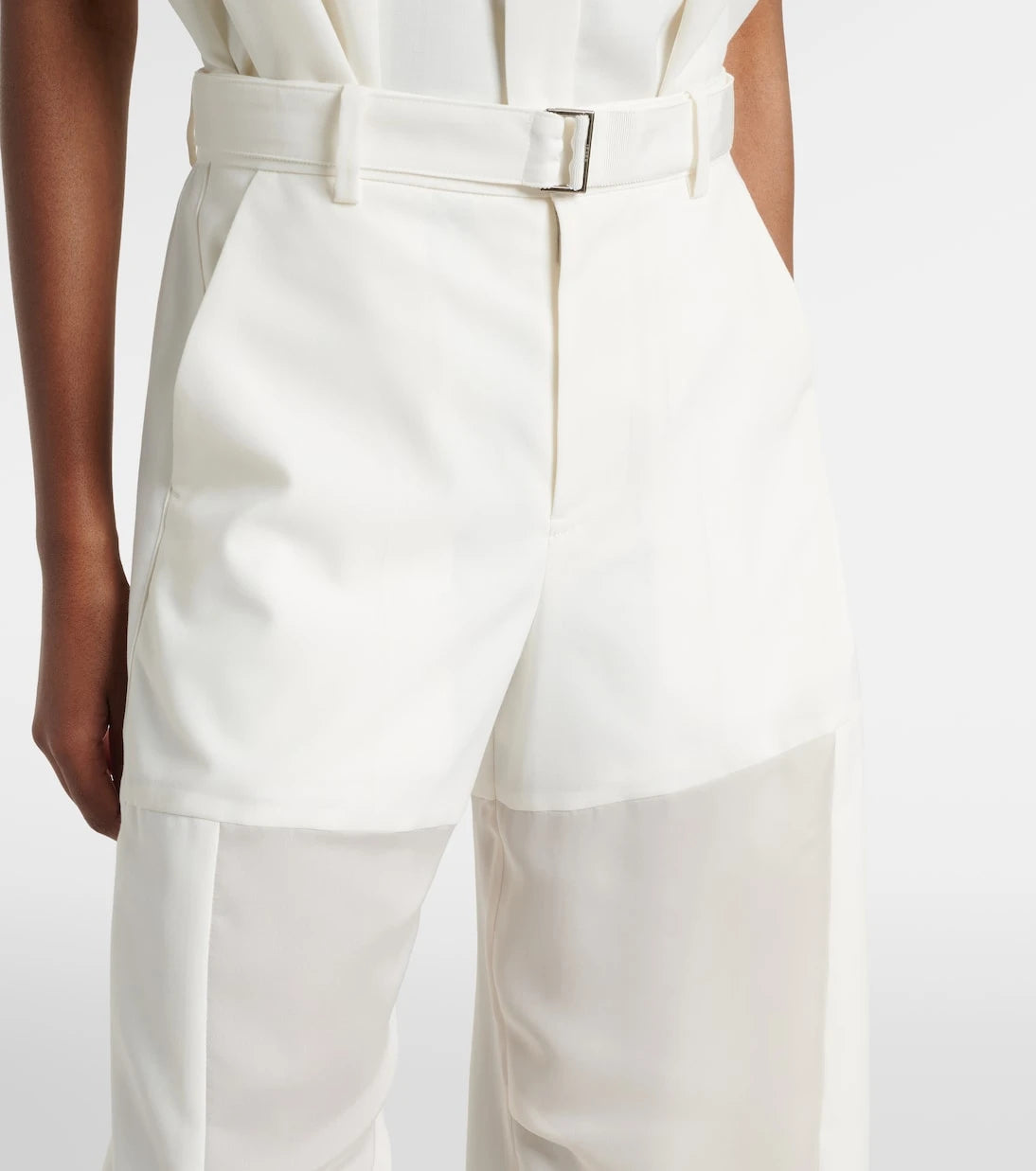 Sacai - بنطال واسع الساقين بحزام