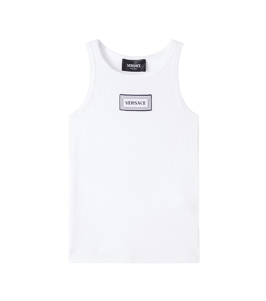 Versace Kids - Logo ribbed-knit cotton-blend tank top
