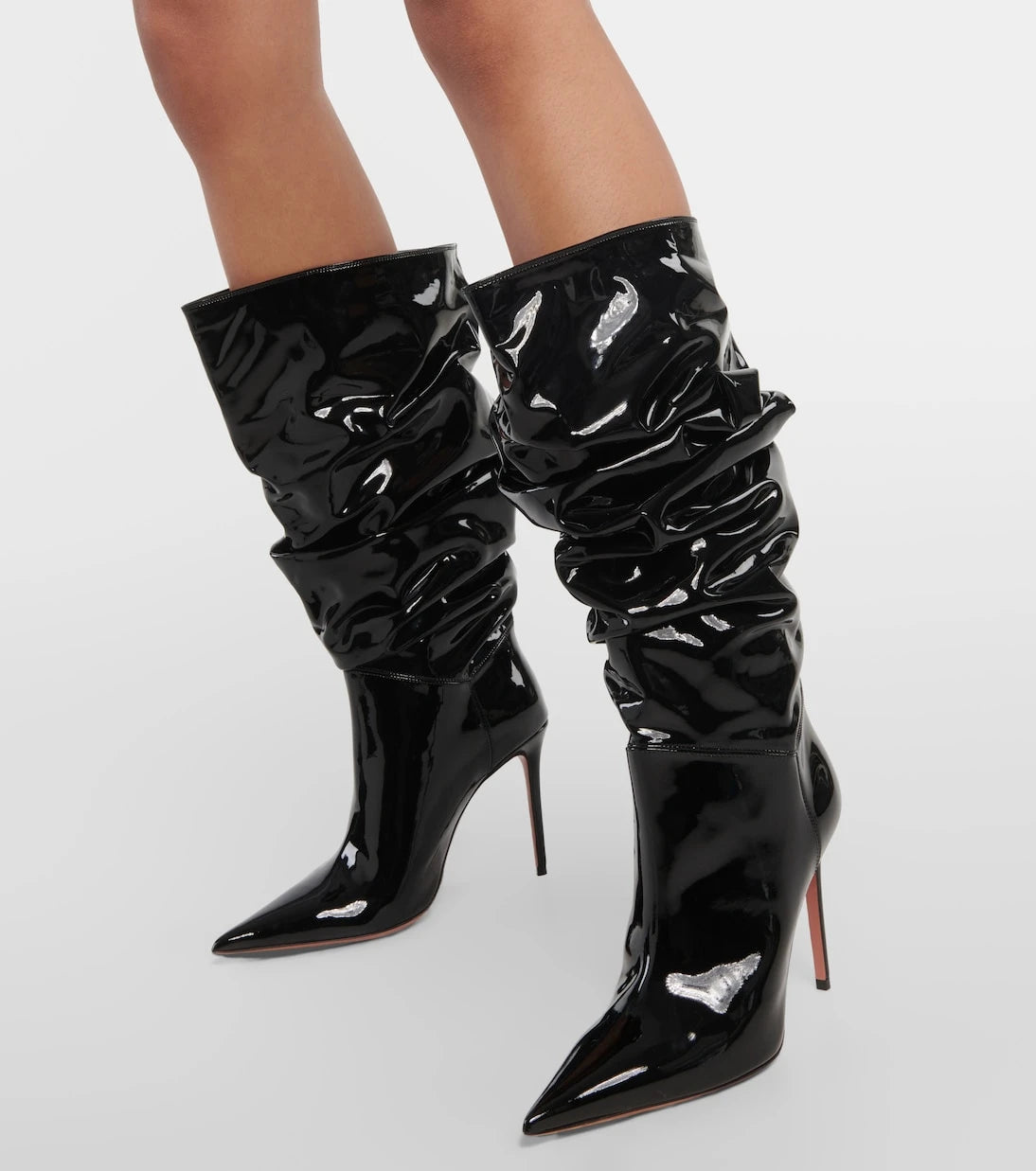 Amina Muaddi - Jahleel 95 latex ankle boots