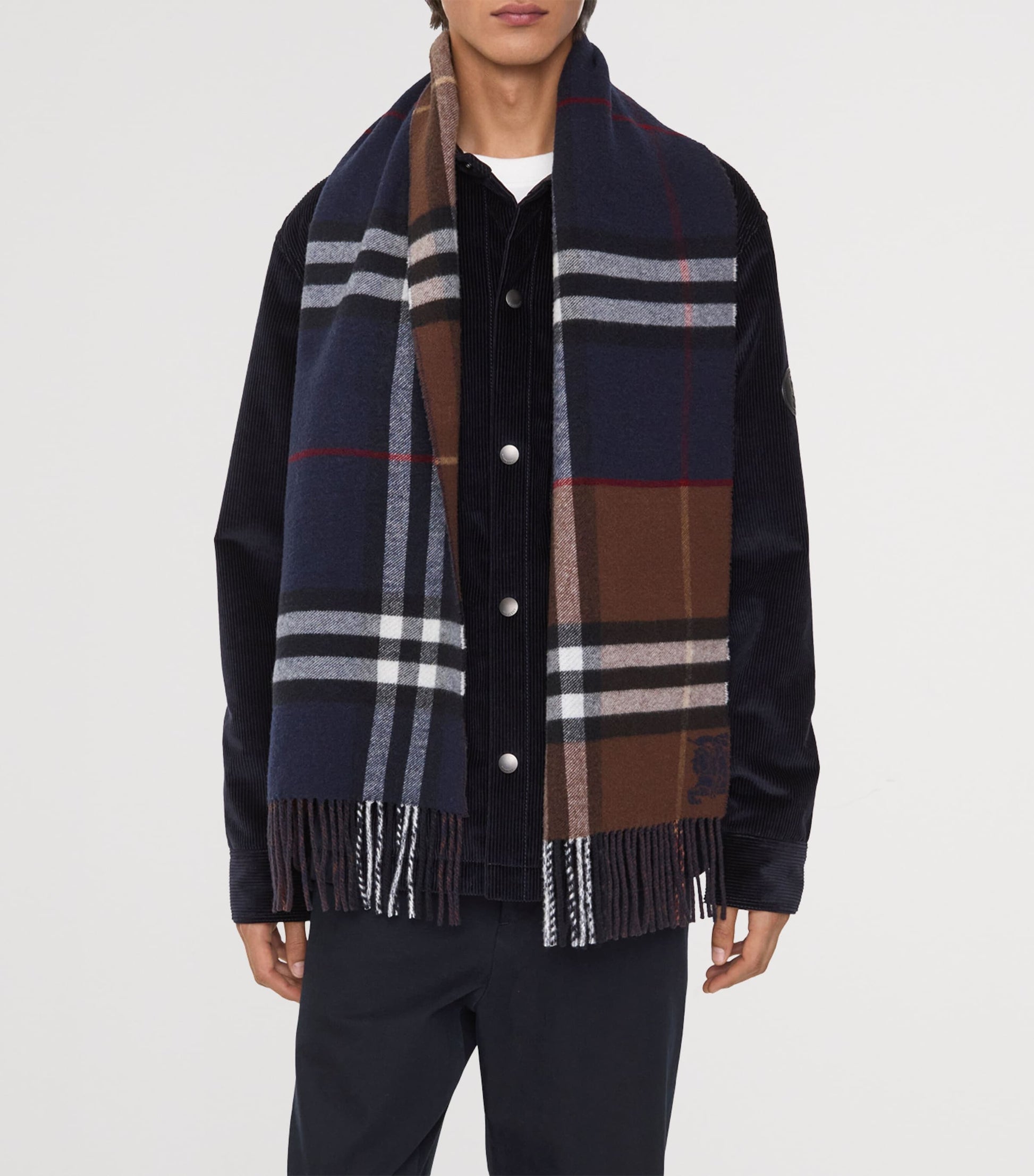 Cashmere Contrast Check Scarf