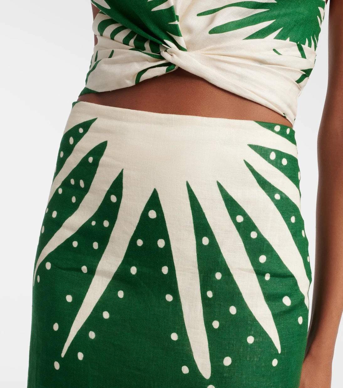 Cala de la Cruz - Lodi printed halterneck linen crop top