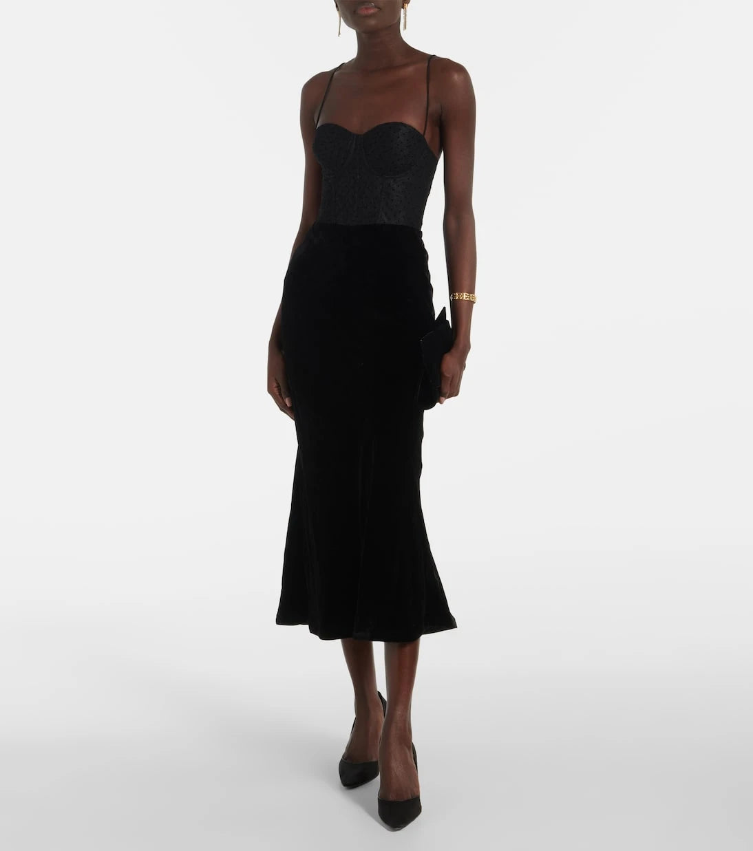 Rebecca Vallance - Ethel polka-dot bustier dress