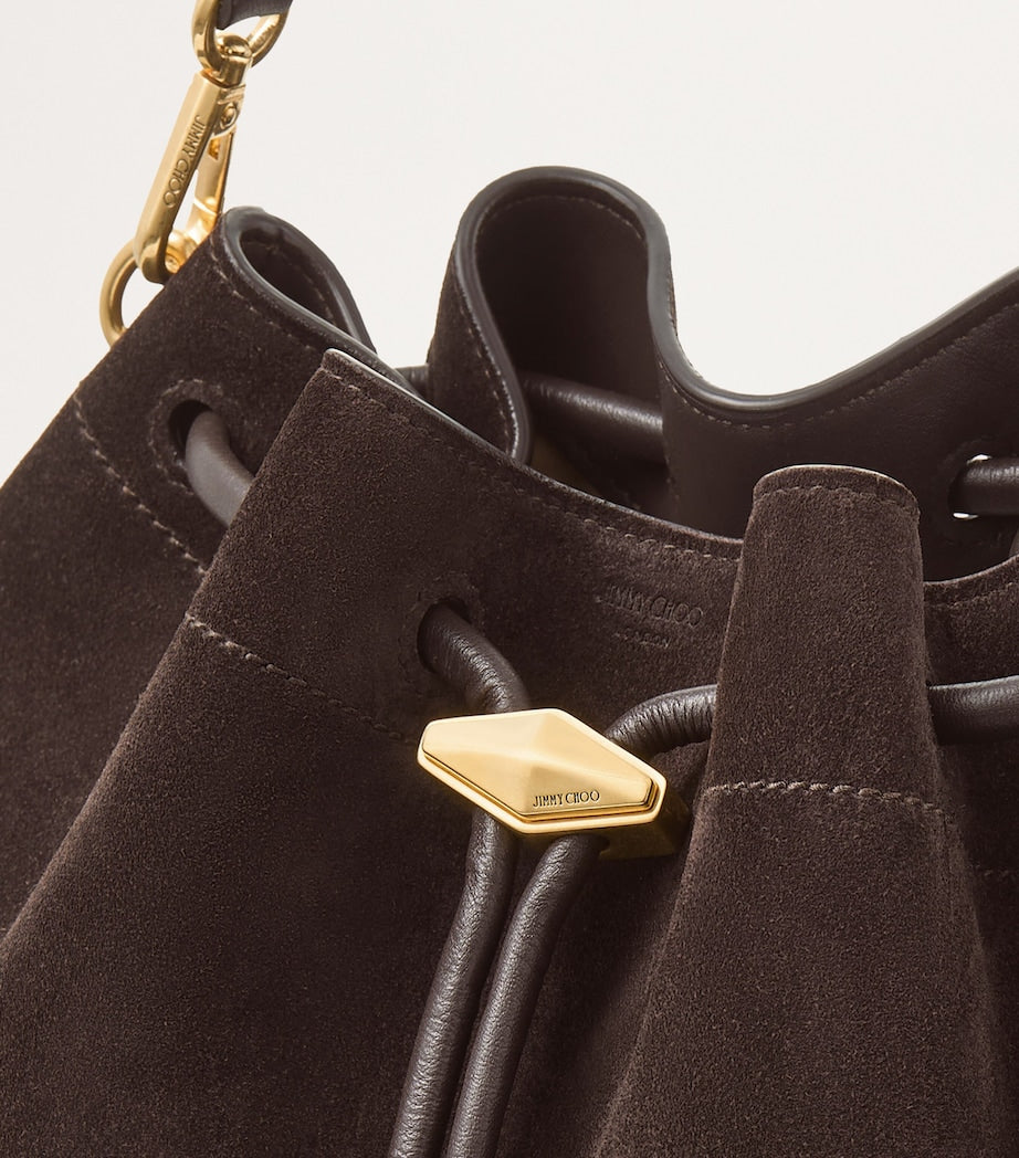 Jimmy Choo Brown Medium Cinch Suede Shoulder Bag