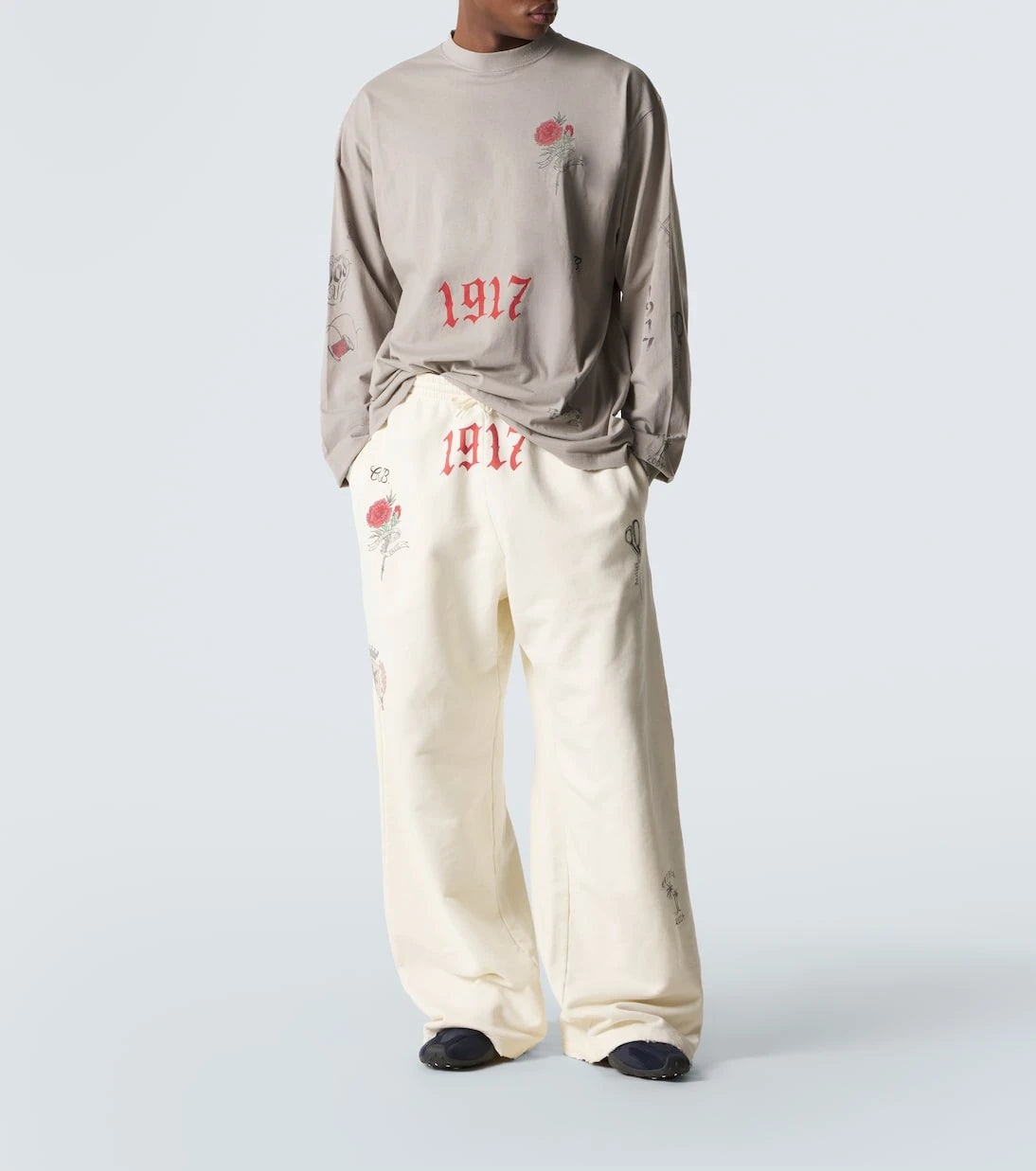 Balenciaga - Printed cotton fleece sweatpants